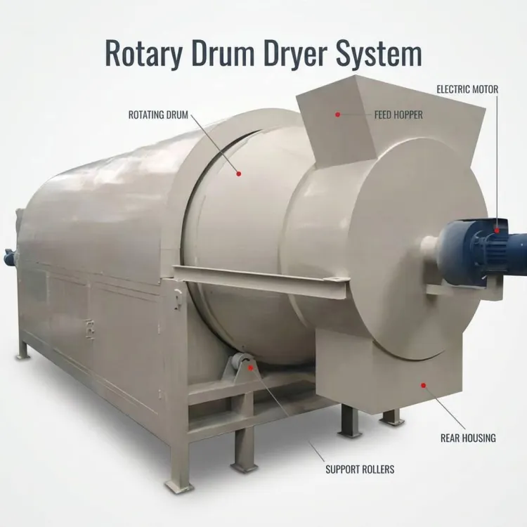 Oil Heating Automatic Rotary Drum Dryer Machine with Gear Core Components 90kg Capacity for Drying Nuts Grains Beans Rice Corn — image 2
