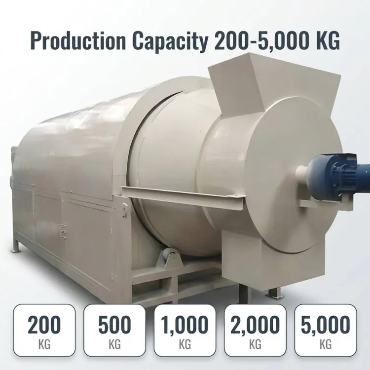 Oil Heating Automatic Rotary Drum Dryer Machine with Gear Core Components 90kg Capacity for Drying Nuts Grains Beans Rice Corn — image 3