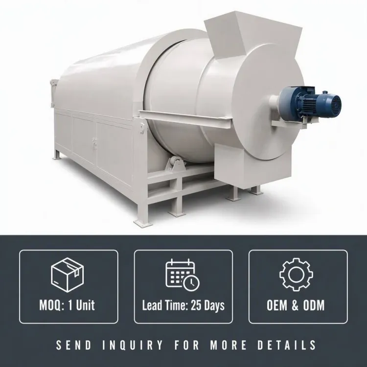 Oil Heating Automatic Rotary Drum Dryer Machine with Gear Core Components 90kg Capacity for Drying Nuts Grains Beans Rice Corn — image 6