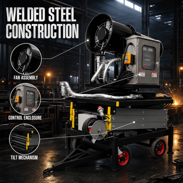 Elevating Trailer Mounted Water Mist Spray Cannon Blower Open Pit Coal Mining Facility Manufacturer Supply — image 2