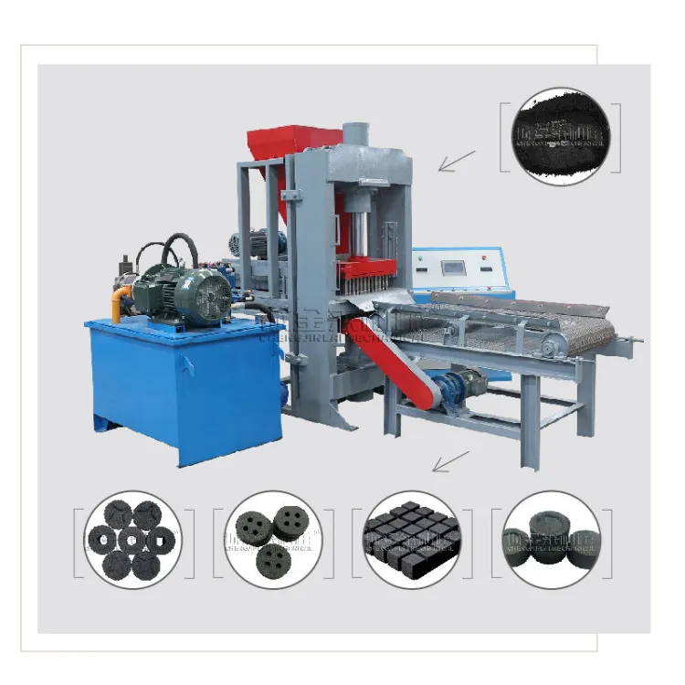 Hydraulic Press BBQ Charcoal Briquette Making Machine Hookah Production Line for Coal Briquettes Motor Engine Core Components — image 5