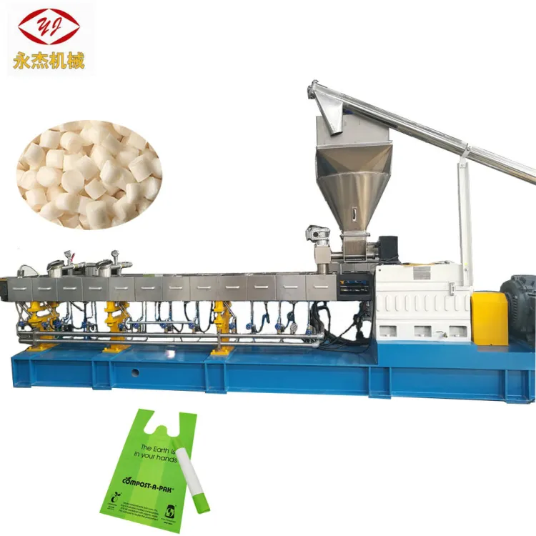 Corn Starch Compostable Biodegradable Twin Screw Extruder PLC for Bio Plastic Pellets Production (300-400kg/h — image 4