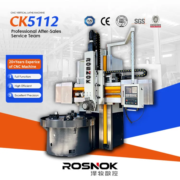 CK5112 Heavy Duty CNC Vertical Lathe Single Column VTL Vertical Turret Lathe Torno CNC Machine Boring Facing Grooving on — image 3