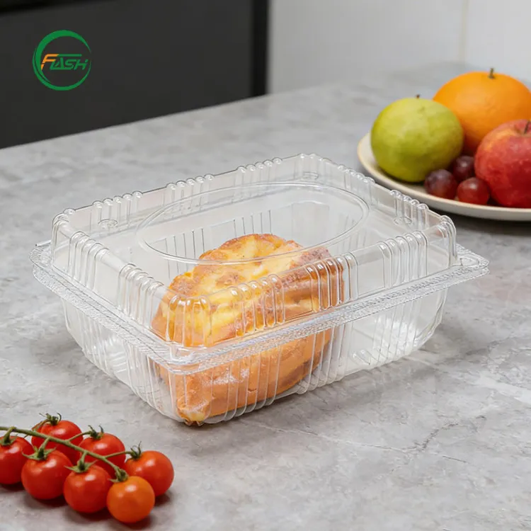 Flash Stackable PET Plastic Bakery Boxes With Nesting Design Maximizes Warehouse Space Reduces Logistics and Shipping Costs — image 3