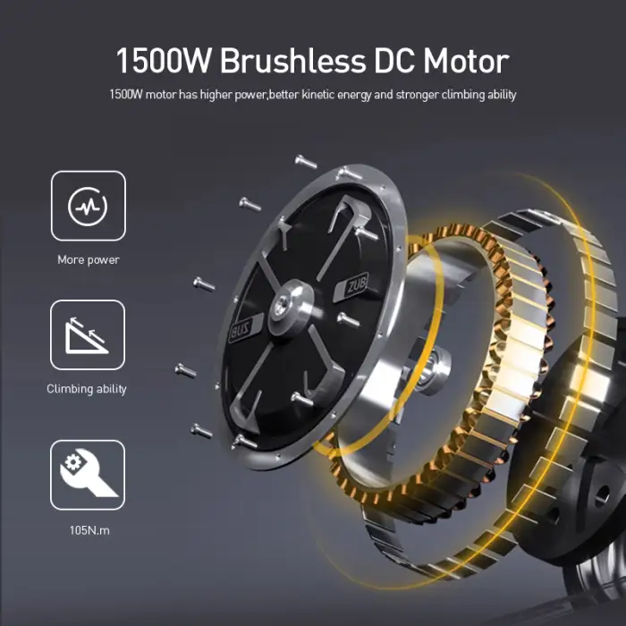 White Adult 1500W Electric Scooter Motorcycle