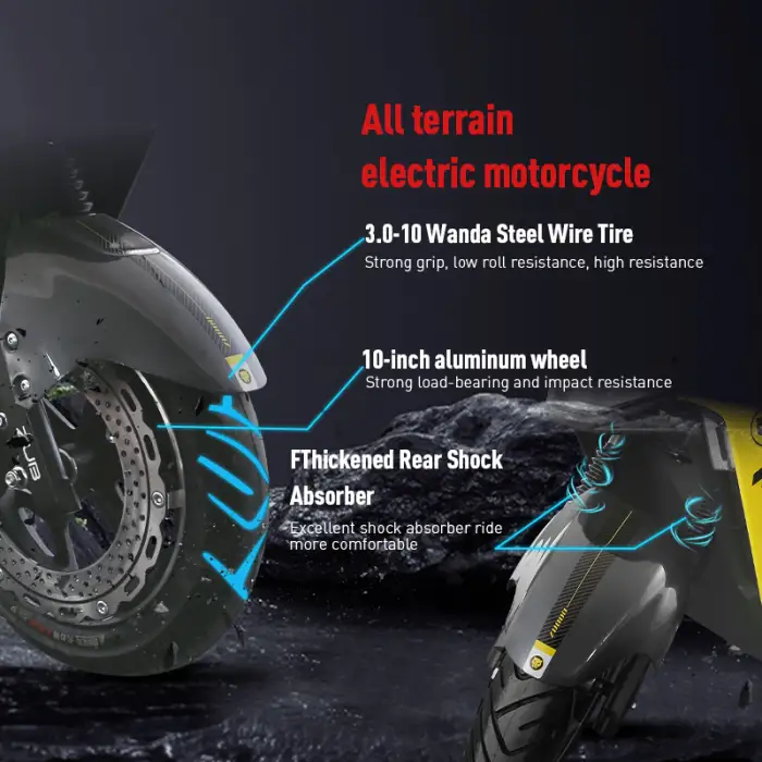 White Adult 1500W Electric Scooter Motorcycle