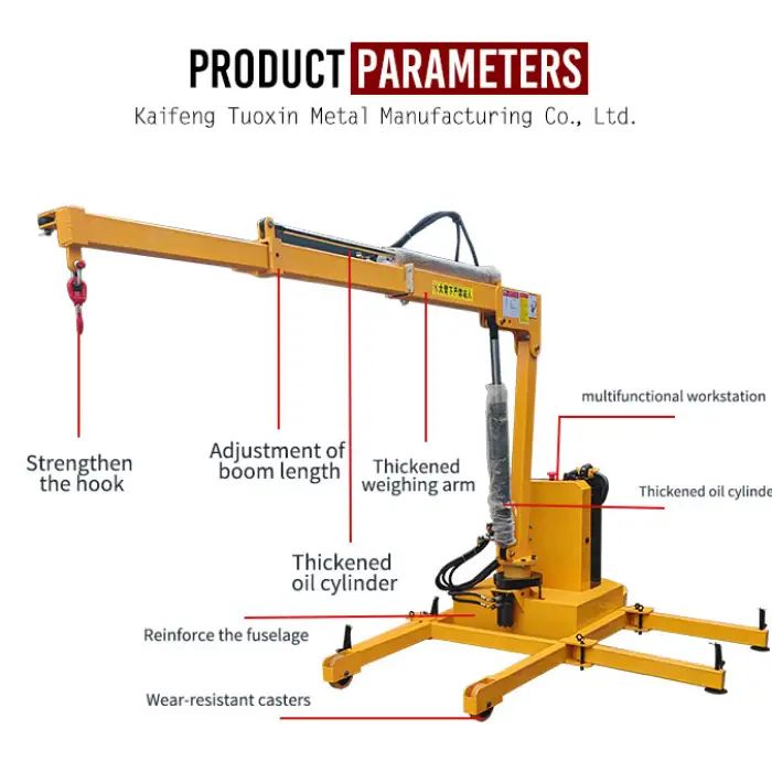 500kg Telescope counter balance Hydraulic Crane