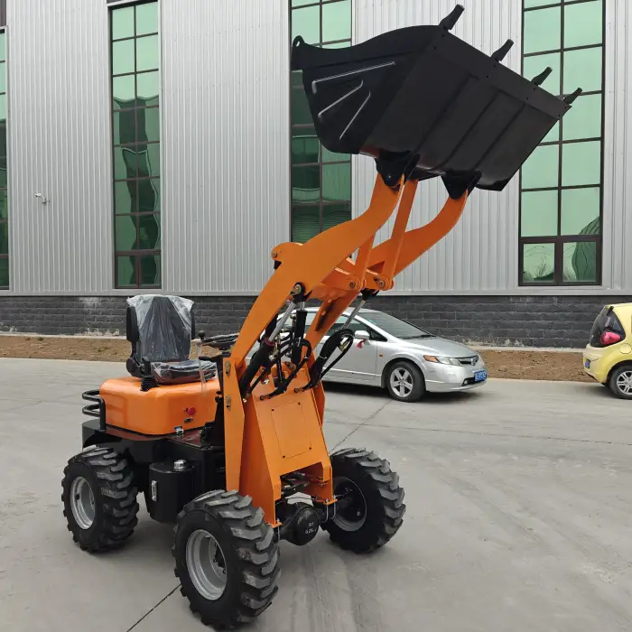 Diesel Front Wheel Loader 0.6 Ton with grapple and bucket