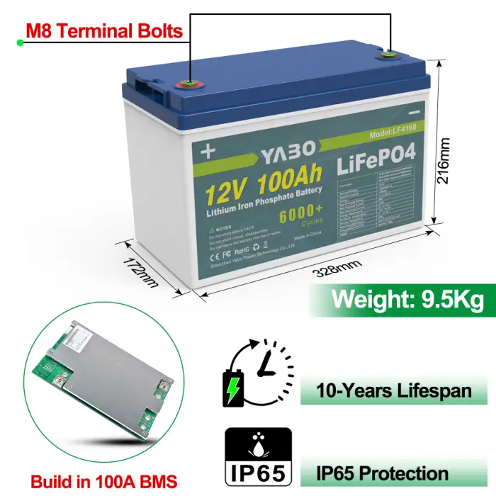 12.8V 100Ah LifePO4 Lithium Battery Pack