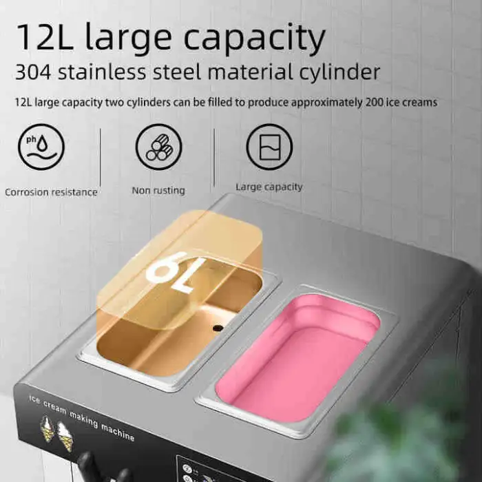 3 Nozzles Soft Ice Cream Machine (EJ828T)