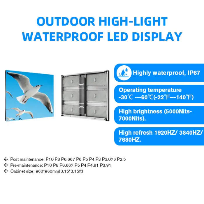 Advertising Display Screen Outdoor P8, 2.88x0.96m