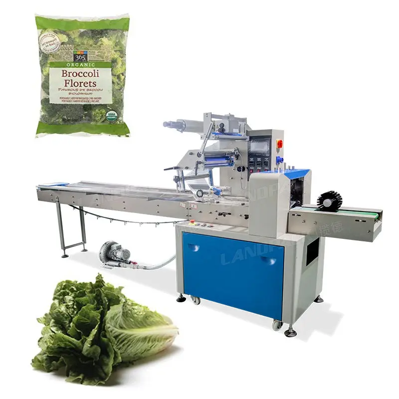 600 Landpack Automatic Pillow Mushroom Bagger Frozen Vegetable Fresh Fruit Packing Machine