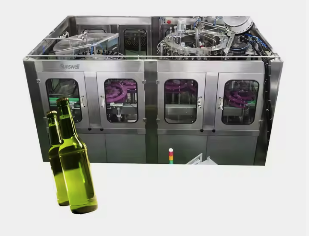 Stable Performance Glass Bottled Carbonated Drinks Production Plant Beer Filling Machinery Line