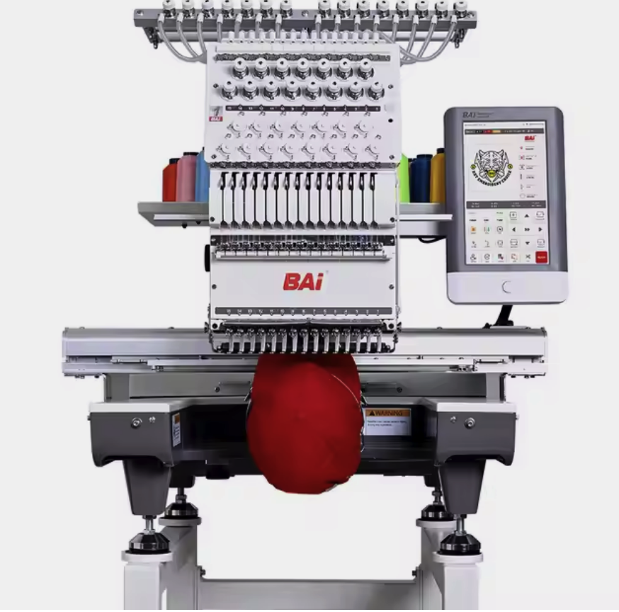 BAI high quality single head 15 needles computerized logo embroidery machine