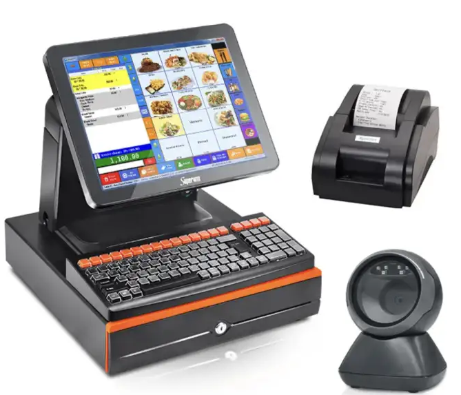 CY62 15inch offline pos machine with credit card machine reader barcode scanner cash drawer with printer pos all in one