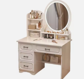 5 Drawer Dressing Table, Vanity Table with Led Lights and Mirror LXI060601