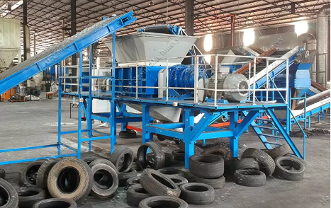 Fully Automatic Waste Tire Recycling Equipment Price Tire Shredder Machine