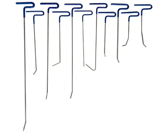 Blue 11PCS High Quality Auto Body PDR Hail Puller Hooks Car Dent Repair Tool Rods