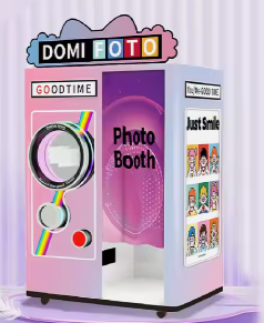 Coin-Operated Mirror Photo Booth Machine - Instant Print Vending Kiosk with Printer