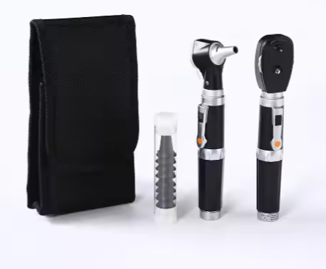 Portable Medical Fiber Optic Ear Eye Examination Diagnostic Set Ophthalmoscope Otoscope ENT Set