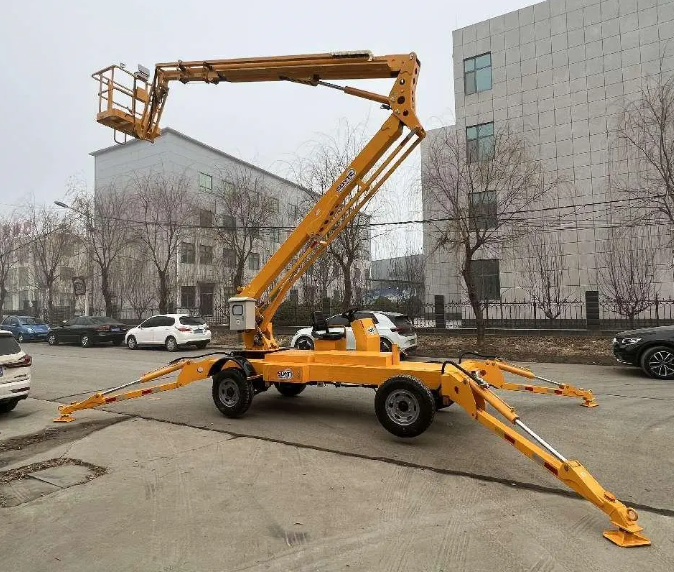 359-360 Spin 8m 230kg Towable Telescopic Arm Articulated Boom lift Electric Hydraulic Cherry Picker Spider Boom Lift