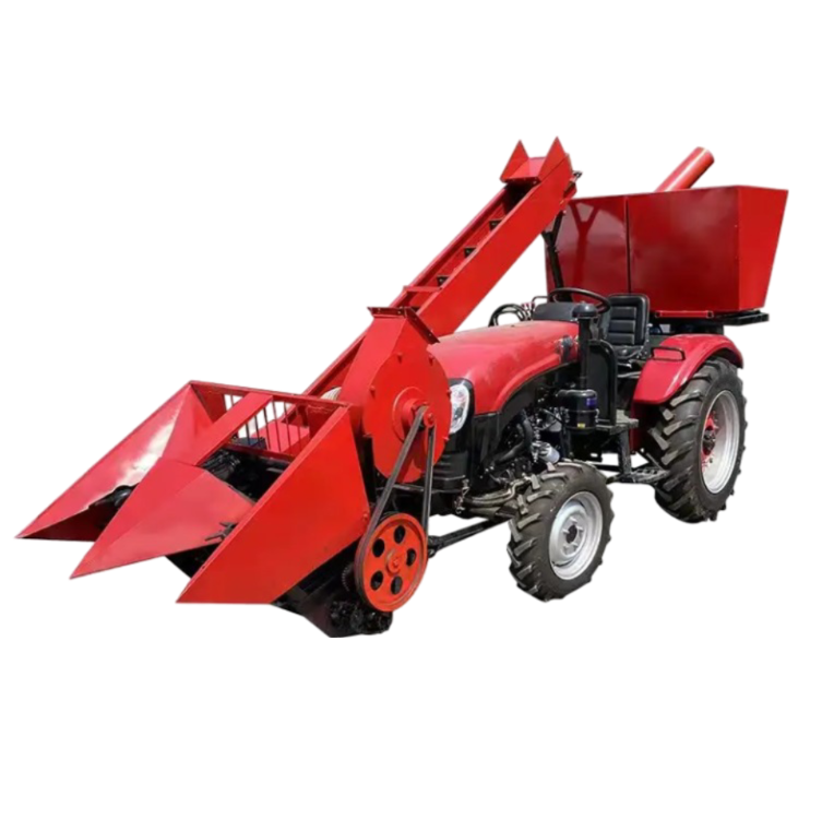 Mini Corn Harvester Walk Behind Tractor Combine Agriculture