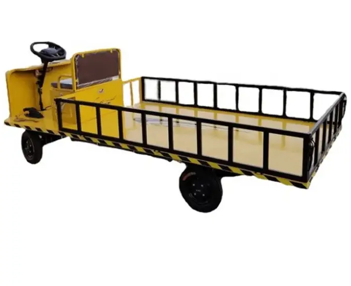 Carrying tools 1 ton loading 4 wheel flatbed hand carts cargo electric flat bed cart for logistics warehouse