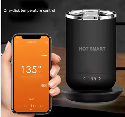 Smart Temperature-Controlled Self-Heating Coffee Mug With App-Controlled Smart Drinkware