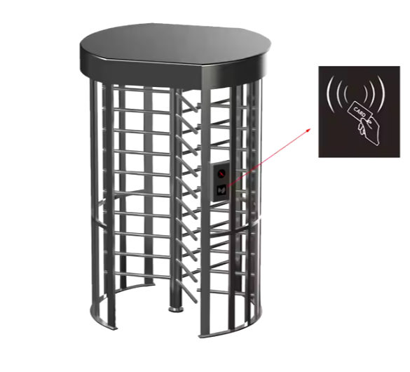 CE Approved Stainless Steel Single Lane Arc Full Height Turnstile With Automatic Access Control