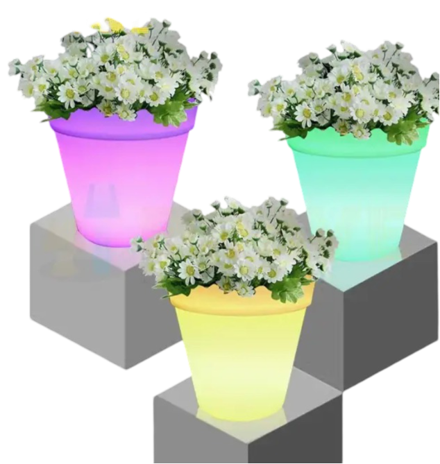 LED Smart Color Changing Solar Outdoor Illuminated Flower Pot Planters