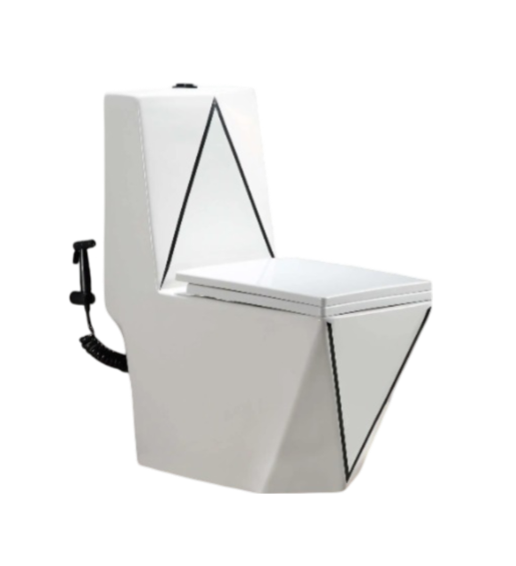 Luxury Siphonic Arabic Bathroom Sanitary Ware WC One Piece Ceramic Square Toilet Bowl