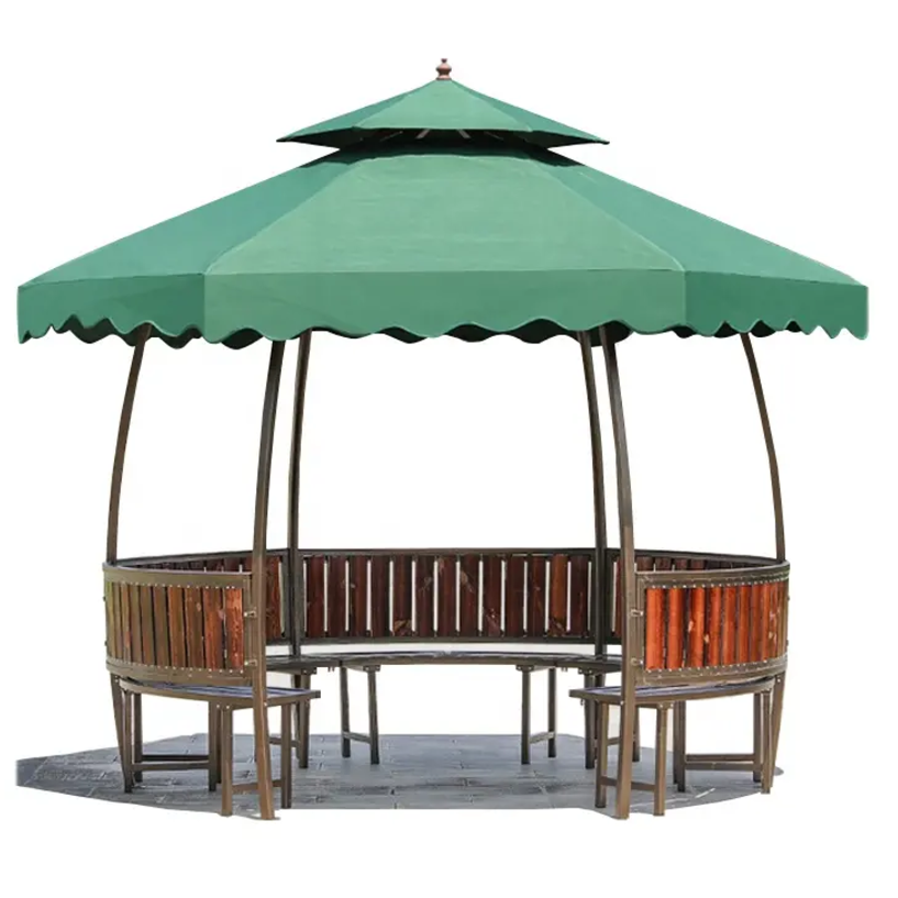 gazebos wood garden aluminum Furniture outdoor gazebos pavilions  octagon garden gazebo with seating outside pavilions