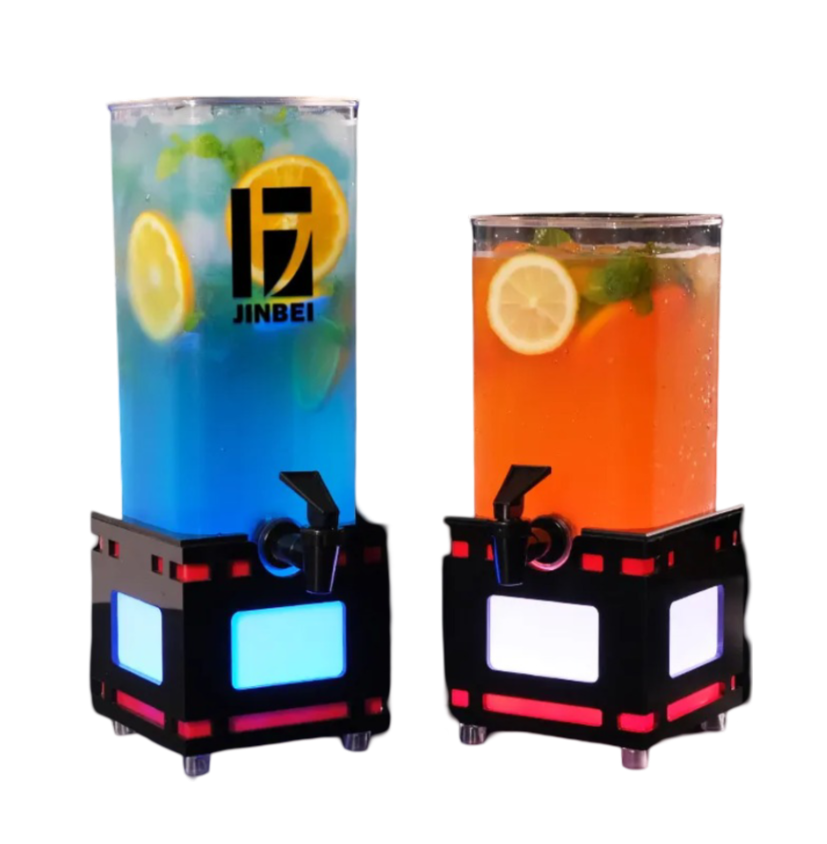 Customize Logo Portable 2L 3L Lighted Beer Tower Dispenser Party Lighted Beer Whiskey Glass Drink Dispenser