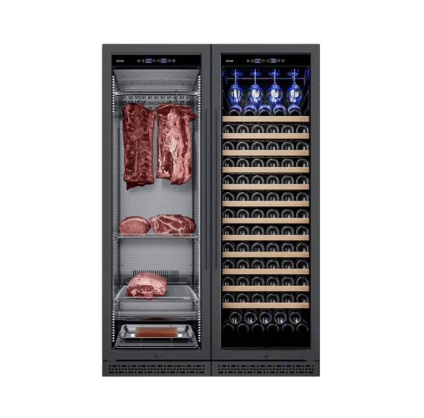 SICAO Beef Meat Ham Dry Dri Ager Aging Cabinet and Beverage Wine cooler Fridge Cabinet Refrigerator Cellar combination For home