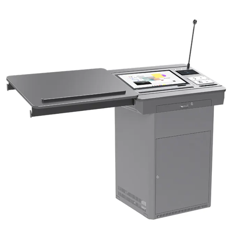 Touch Panel Dual System Teacher Smart Digital Podium Lectern with Mic for School Classroom