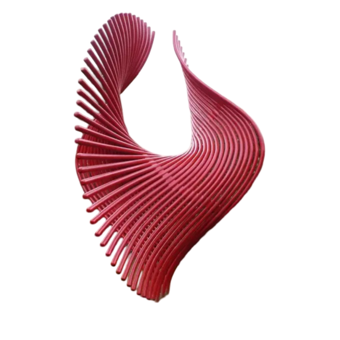 Abstract shape artwork red painting stainless steel sculpture for park street