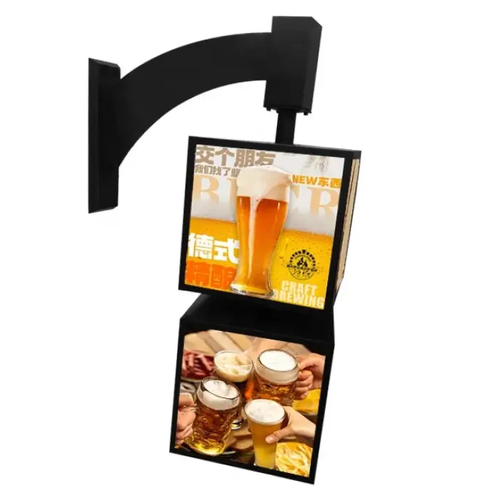 Custom Led Advertisement Sign Led Menu Poster Board Display Hanging Led Box Outdoor Square Rotating Light Box