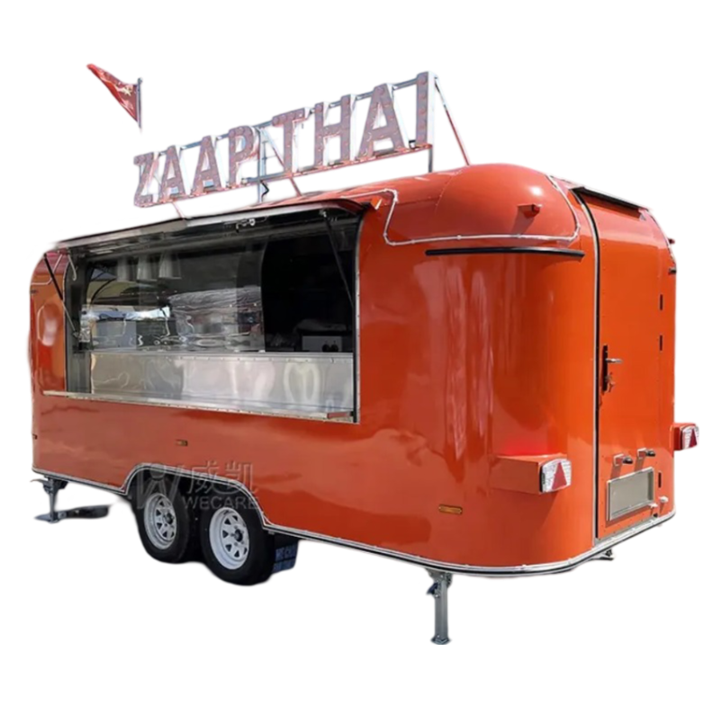 WECARE Mobile Kitchen Pizza BBQ Fast Food Trailer Fully Equipped Airstream Mobile Remorque Ice Cream Food Truck