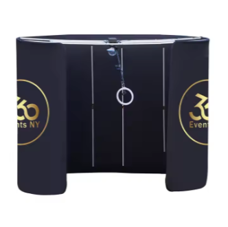 360 Degree Platform Spinner Business Photobooth Curve Overhead 360 Photo Booth Transparent Glass 360 Photo Booth 6 People