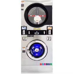 22kg Stacked Washing Machine Dryer Coin Operated with Dry Function Electric Laundromat Commercial Laundry Equipment