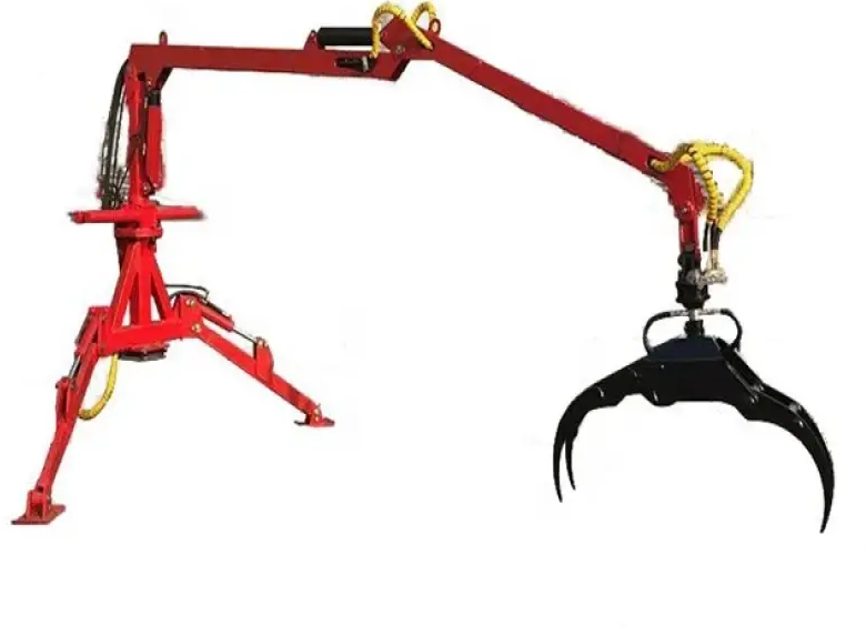 Forestry Machinery Wood Log Timber Crane with Hydraulic Grapple