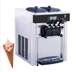 Commercial Ice Cream Machine 20-28L per H Soft Serve with LED Display Auto Clean 3 Flavors Perfect for Restaurants Snack Bar, 2200W