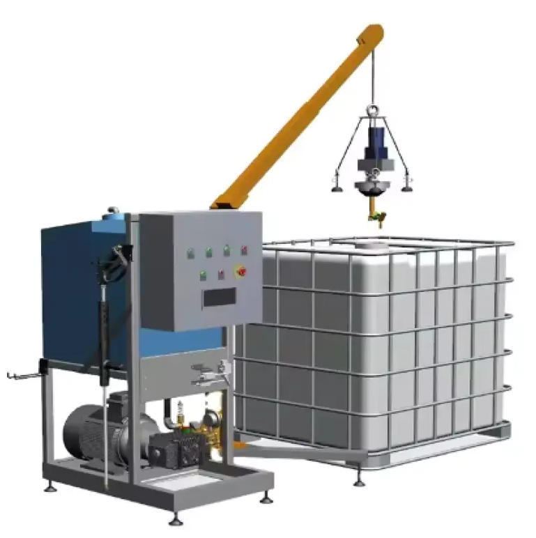 Explosion proof IBC tank wash machine