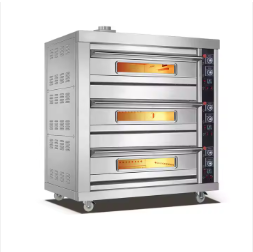 Commercial Industrial Bakery Electric and Electric Deck Pizza Bread 3 Deck 6 Trays Baking Oven