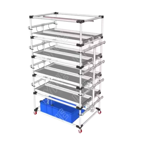 Lyine Fodder microgreen system Seed sprout grow Rack Seedling hydroponic system with trays with LED