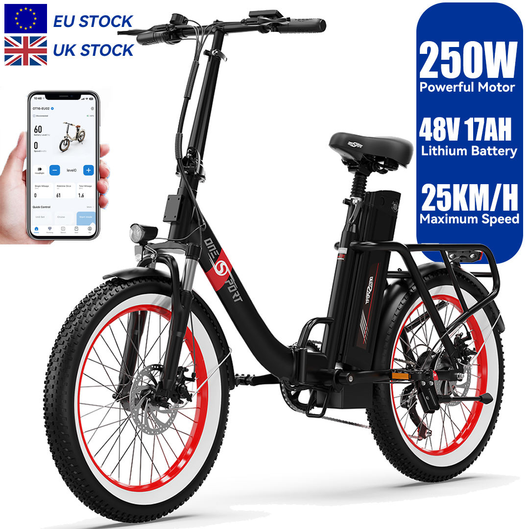 ONESPORT EU/UK Direct Shipping Folding Electric Bicycle Ebike 250W Electric City Recreational Bike