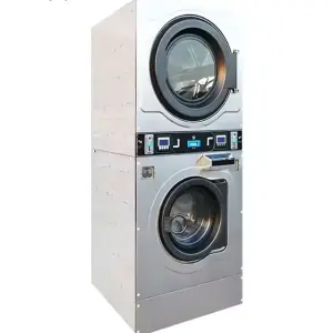 ALANNA 15KG Coin Operated Or Card Swiping Top Drying And Bottom Washing Industrial Washing Machine