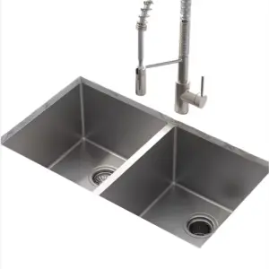 33 inch 18 Gauge Undermount 50 50 Double Bowl Stainless Steel Kitchen Sink