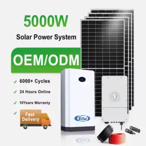 EITAI Hybrid Solar Power Storage System 10Kw 15Kw Complete Set Home 5Kwatt 6Kwatt Solar Panel Kit With Battery and Inverter