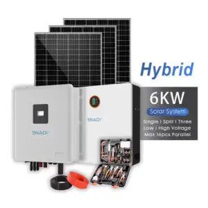 Lifepo4 Solar System 6Kw 12Kw 16 Kw Photovoltaic Kit Complete Hybrid on and Off Grid Solar Power System Home